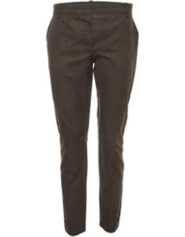 Wool Blend Ankle Zip Trousers