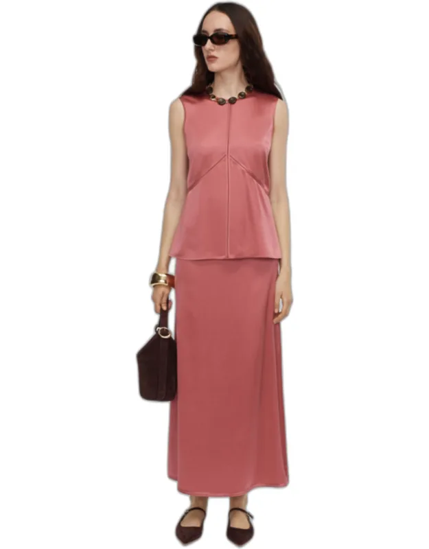 Isaak Long Silk Satin Skirt