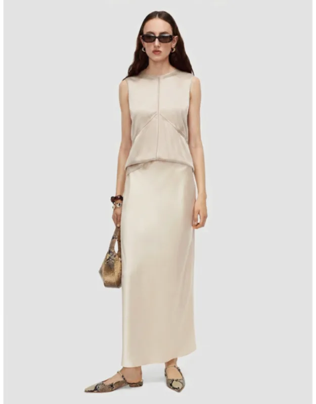 Isaak Long Silk Satin Skirt