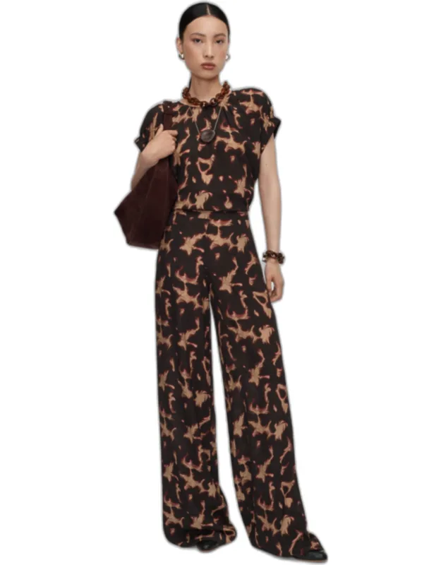 Tortoiseshell Crepe Trousers