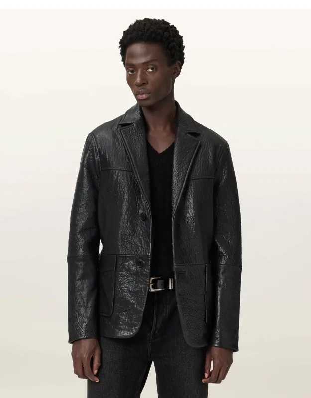 Shadwell Single Breasted Leather Blazer