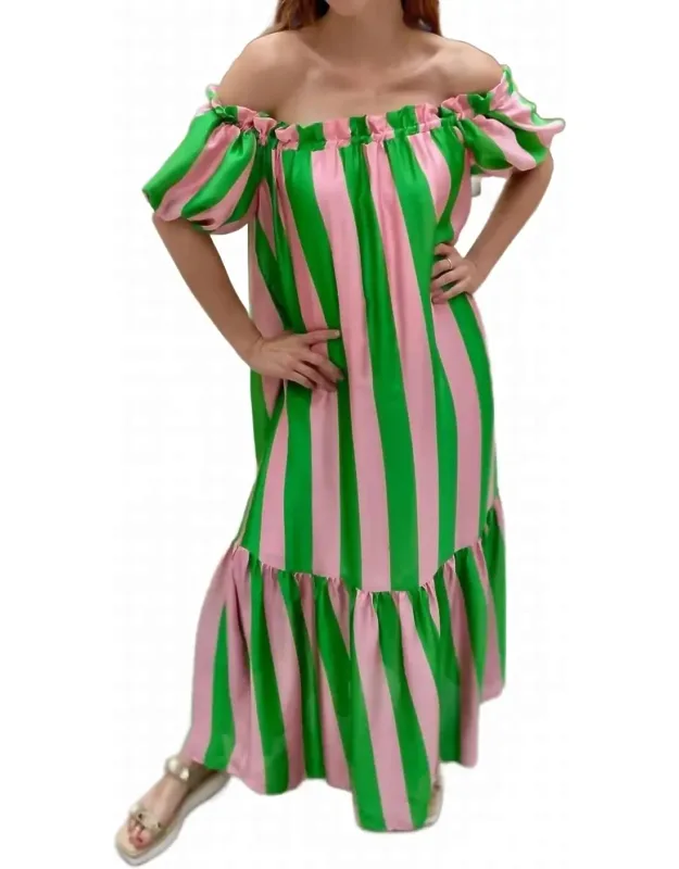 Clarise Spring Fling Off Shoulder Maxi Dress