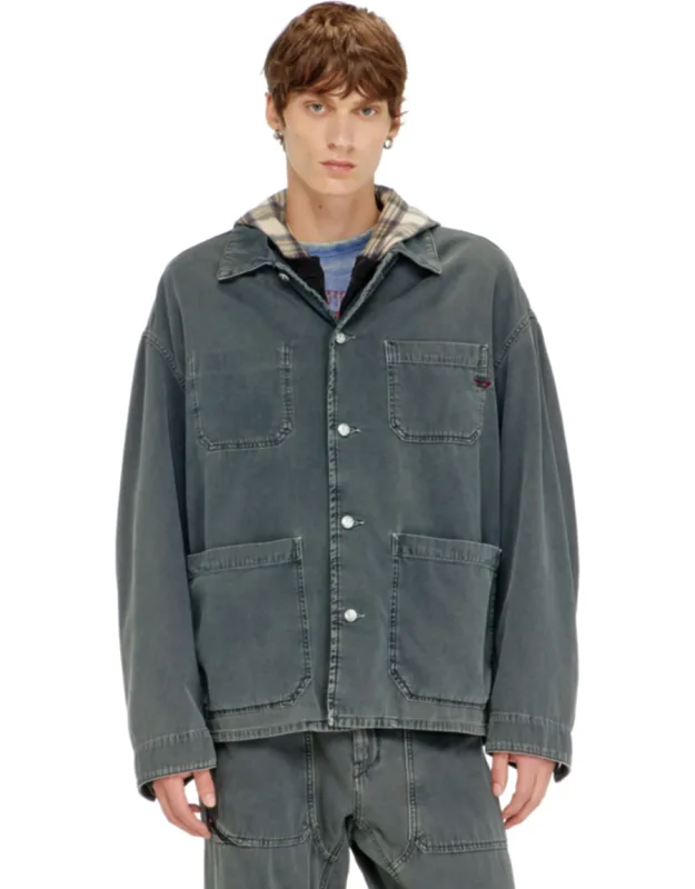 Utility-style Jacket In Coloured Denim