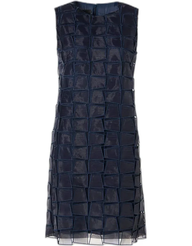 Organza Trapezoid Embroidered Sheath Dress