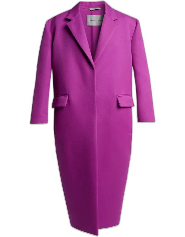 Chunky Wool Gabardine Long Sack Coat