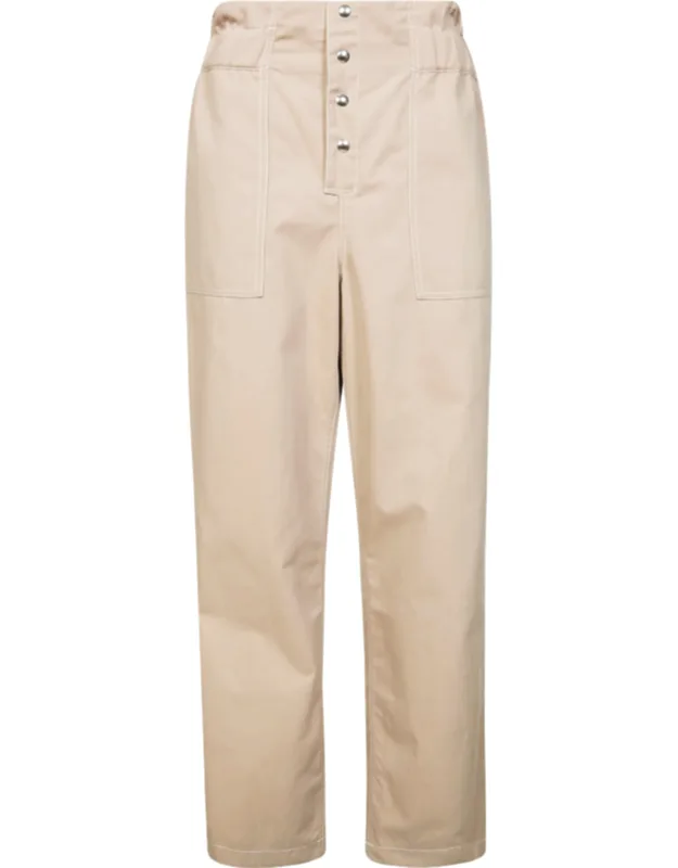 High Waist Front Closure Cropped Pants