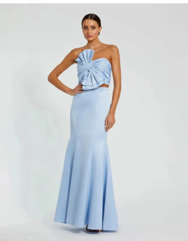 Strapless Bow Top And Mermaid Skirt 2 Piece Set