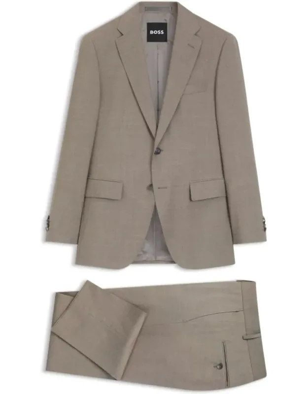 Two-piece Suit In Mélange Stretch Wool