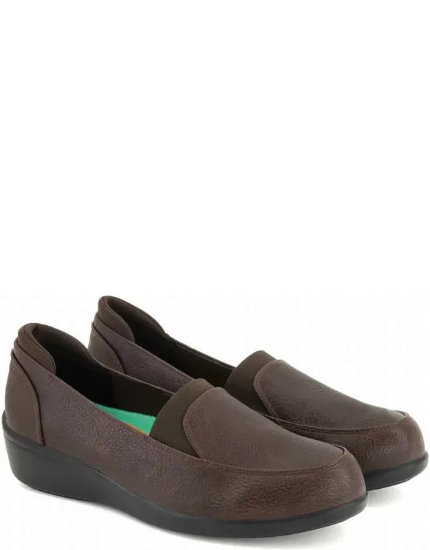 Leather Wedge Loafers
