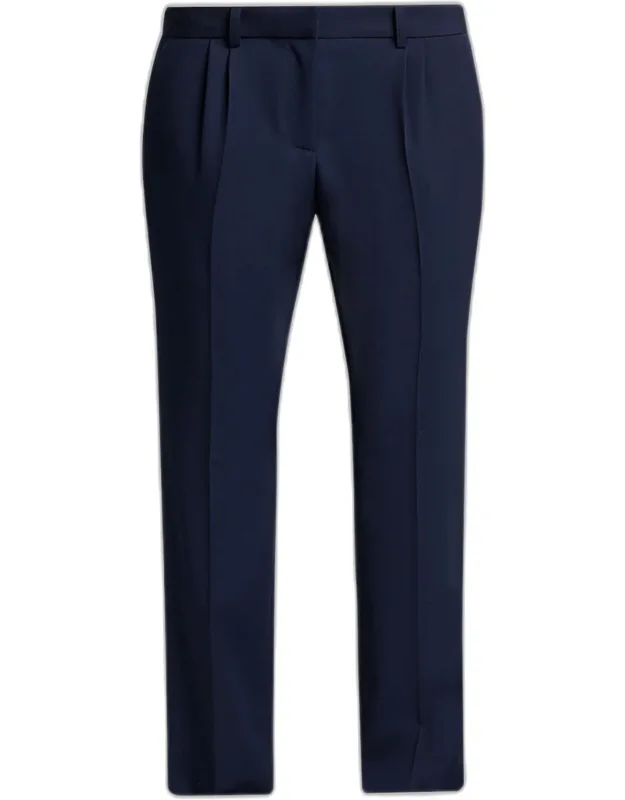 Wool Crepe Straight-leg Trousers