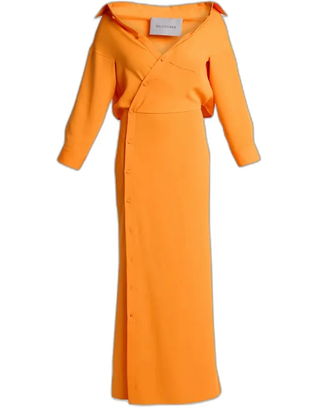 Asymmetric Maxi Shirtdress