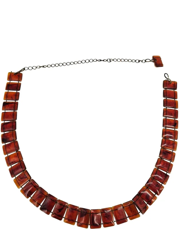 Vintage Tortoise Shell Celluloid Plastic Link Belt