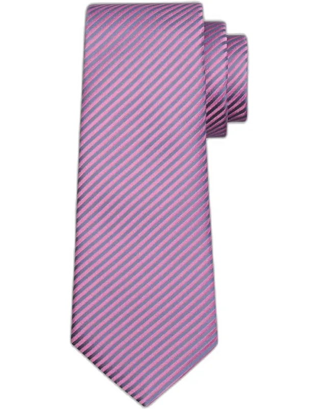 Bicolor Stripe Silk Tie