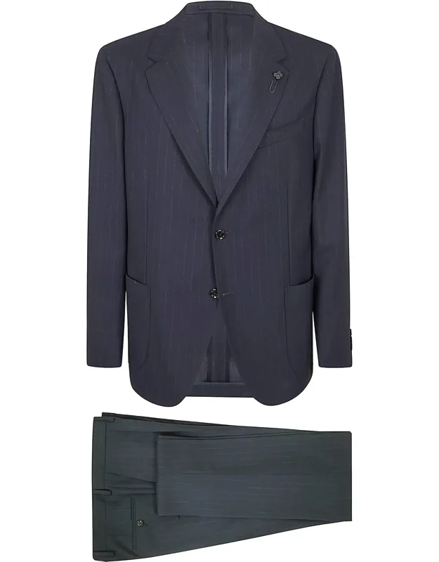 Pinstriped Suit With Tailored Jacket