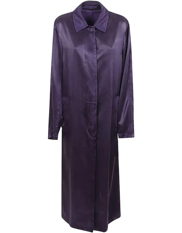 Relaxed Coat With Reflective Satin Finish