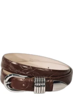 Hollyhock Embossed Leather Belt