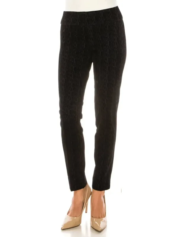 Printed Velvet Ankle Pull-on Pants
