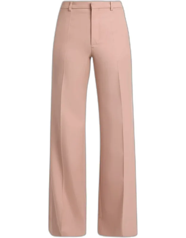 Wool Gabardine Wide-leg Trousers