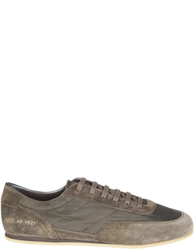 Minimal Runner Nylon Suede Panels Sneakers