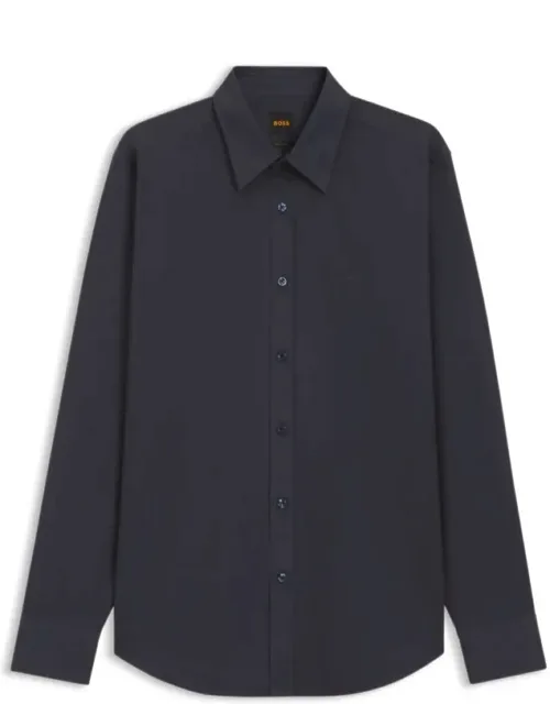 Regular-fit Shirt In Cotton Poplin, Crafted In Poplin With Understated Logo Embroidery