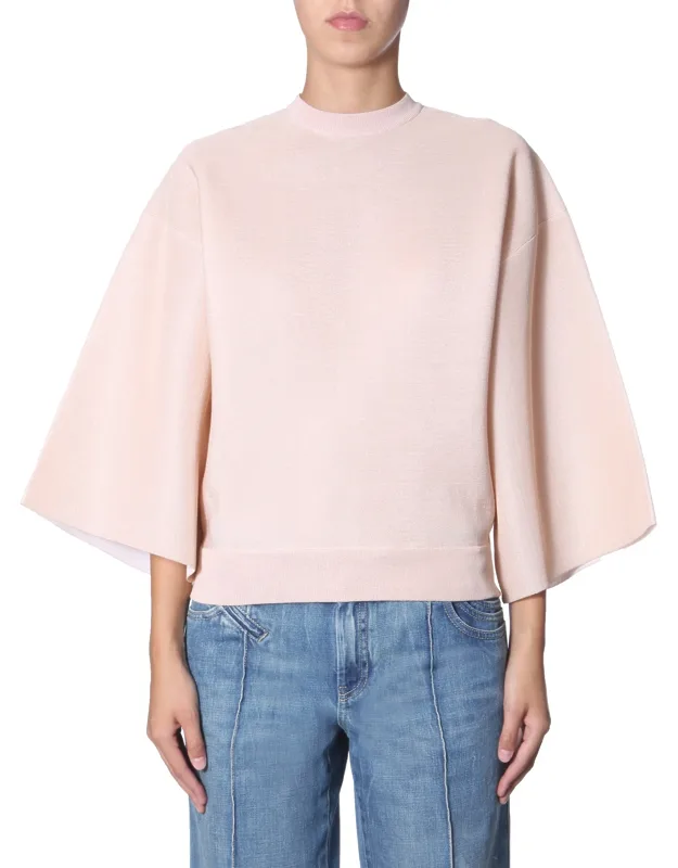 Givenchy Shirt With Puffed Sleeves, Round Neck Regular Fit, 45% Viscose, 55% Silk