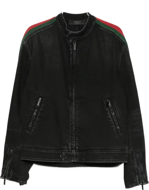 Web-stripe Denim Jacket