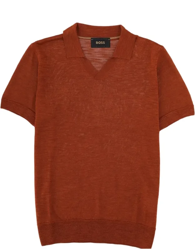 Fine Knit Silk Polo Shirt