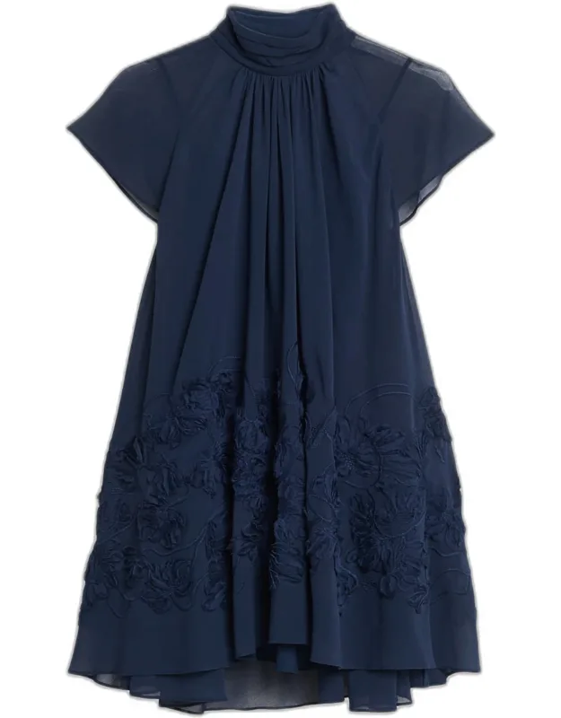 Embroidered Organza Mini Dress