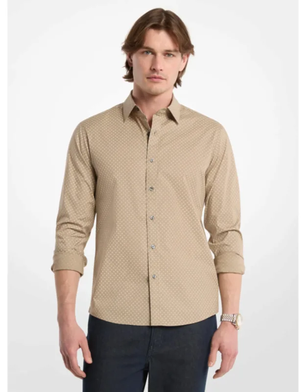 Polka Dot Stretch Cotton Shirt