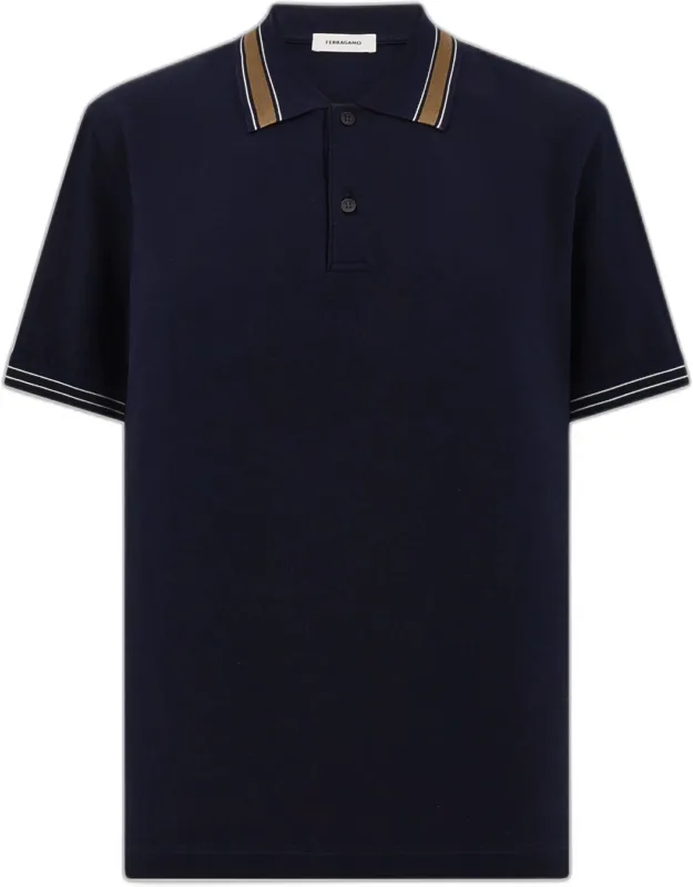 Logo-placket Pique Polo Shirt