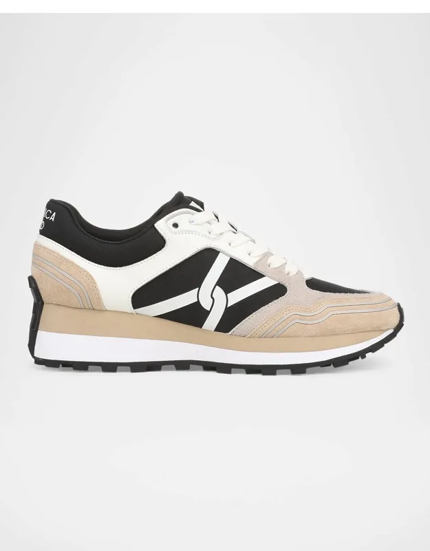 Valentina Sport Mixed Leather Retro Sneakers