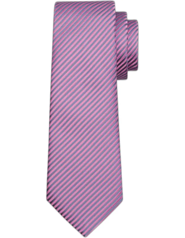 Bicolor Stripe Silk Tie