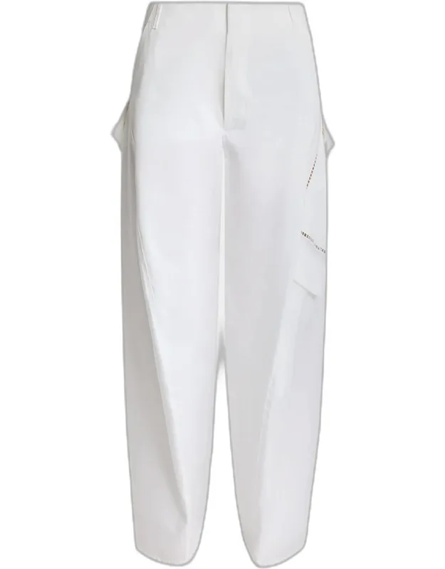 Lace-inset Barrel-leg Cargo Pants