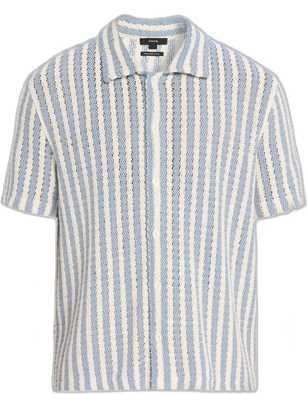Beach Stripe Open Knit Shirt