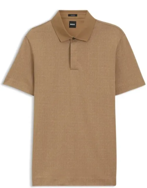 Two-tone Jacquard Cotton Polo Shirt
