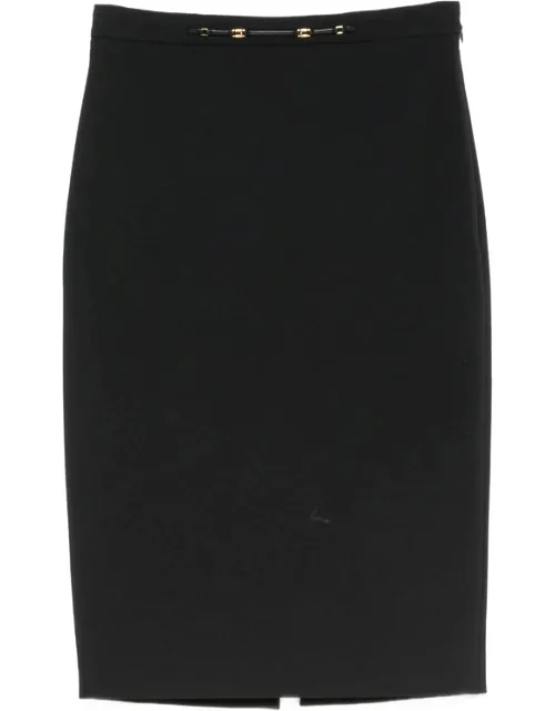 Logo-plaque Pencil Midi Skirt