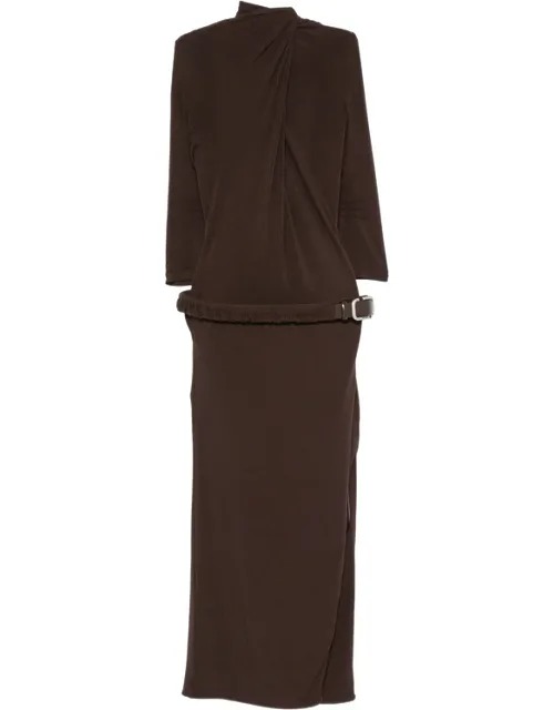 Belted Open-back Maxi Dress