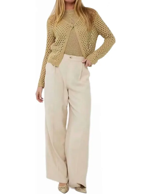 Cira Button Lurex Cardigan