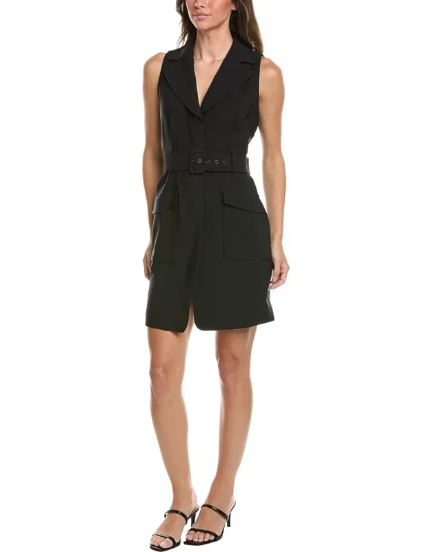 Notched Lapel Utility Dress