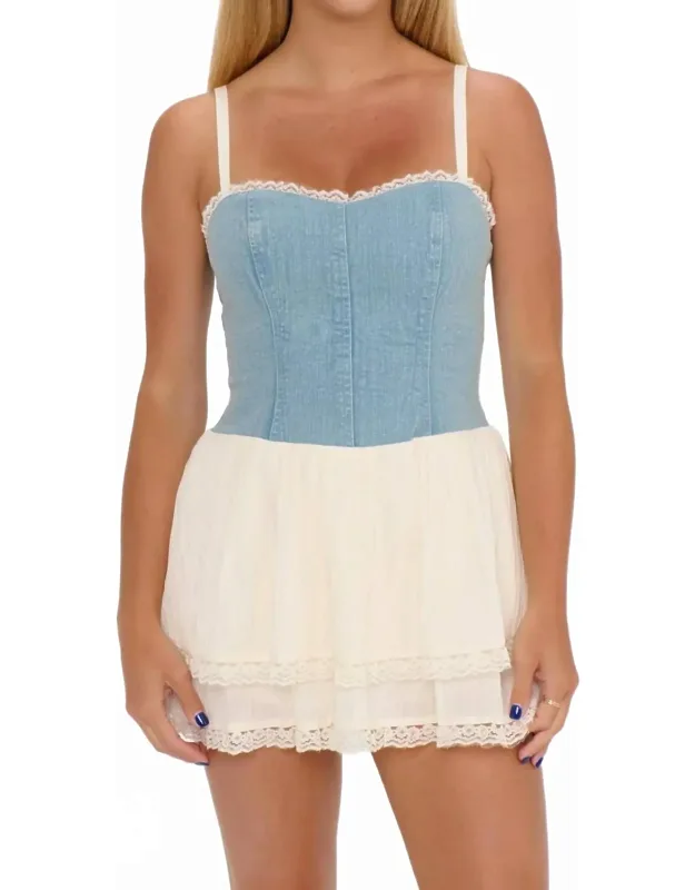 Geneva Mini Dress With Sweetheart Neckline And Flouncy Hem