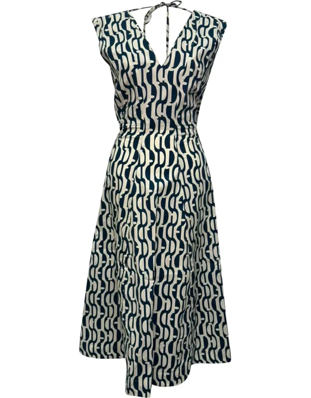 Geometric Print Midi Dress