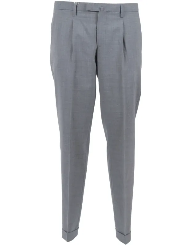 Tailored Flap Straight-leg Pants