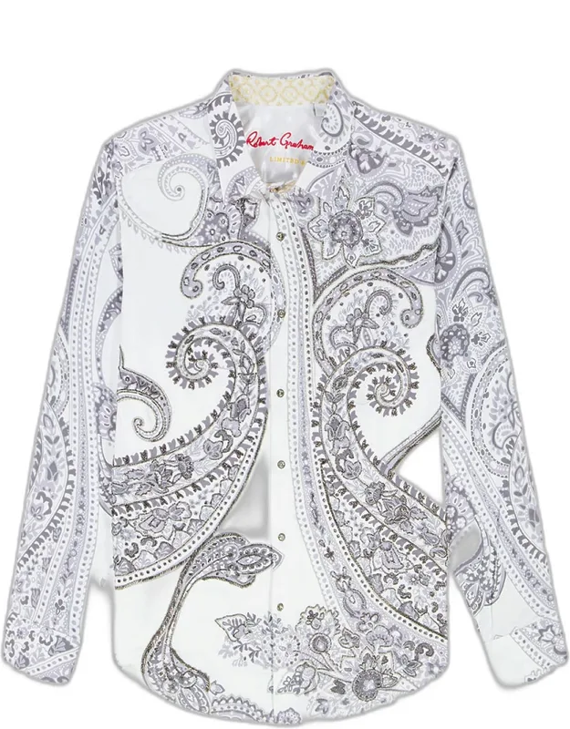 Paisley Bead-embellished Sport Shirt