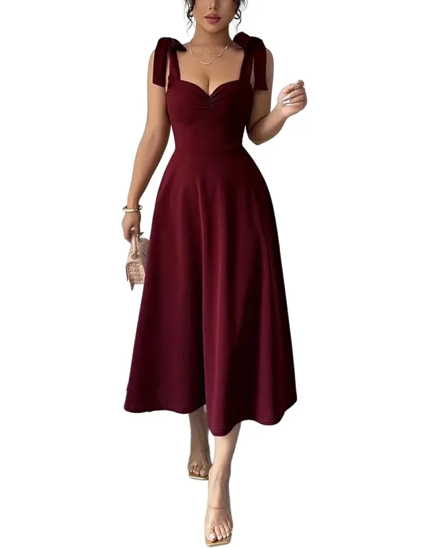 Amina Midi Dress - 39in Length, 95% Polyester