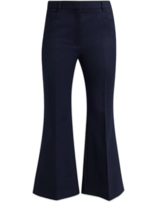 Mid-rise Wool Kickflare Crop Pants