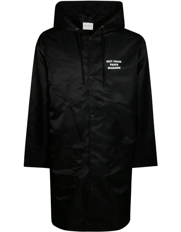 Slogan Hooded Text Parka