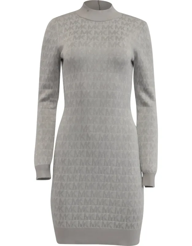 Metallic Logo Knitted Mini Dress