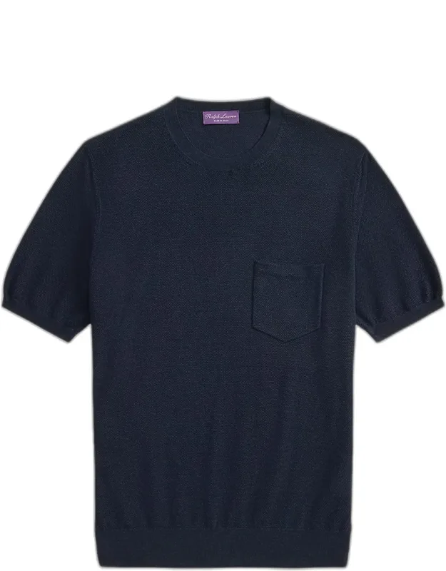 Cotton-silk Textured Pocket T-shirt