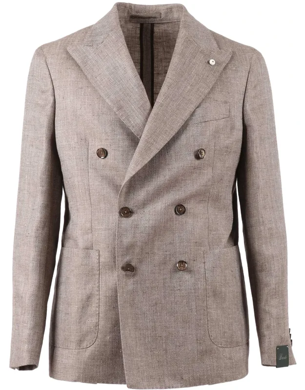 Double Breasted Drop S Linen Blazer