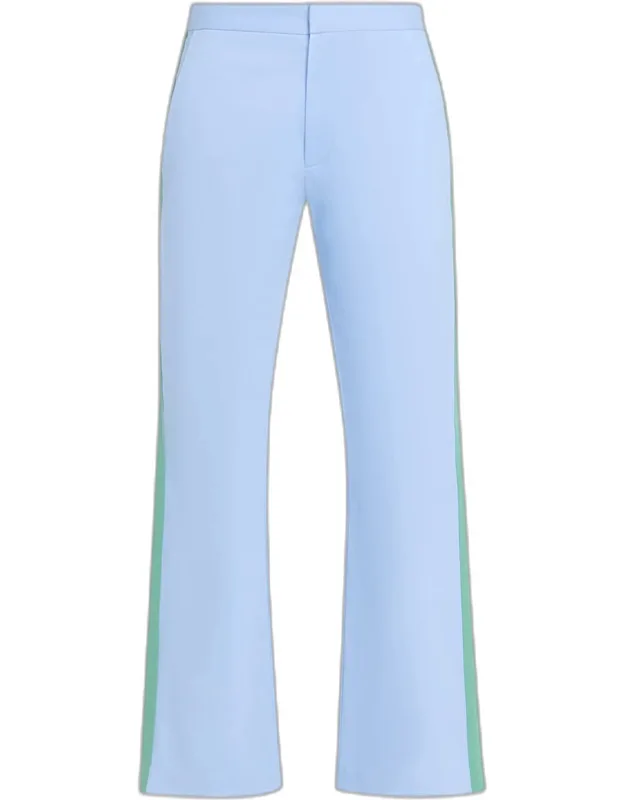 Grosgrain-trim Cotton Flare Pants